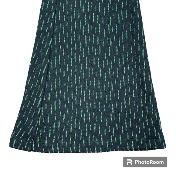 Women's ZARA Flared Leg Knit Pants‎ Black/Green Stretch Elastic Waist- Size M - Picture 4 of 8